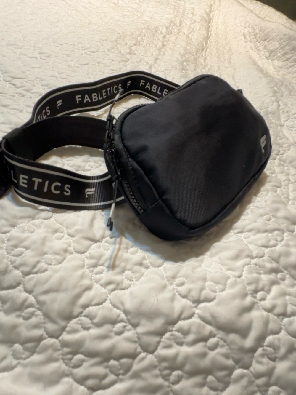 NWT Fabletics Black Fanny Pack Belt Bag Adjustable Logo Strap